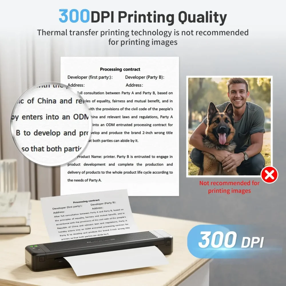 Phomemo P831 Wireless Portable Printer - 300DPI Bluetooth Thermal Printer - Image 5