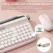YUNZII B309: Baby Pink Retro Wireless Keyboard with Round Keycaps - Image 2